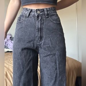 High Rise Straight Leg Black Jean